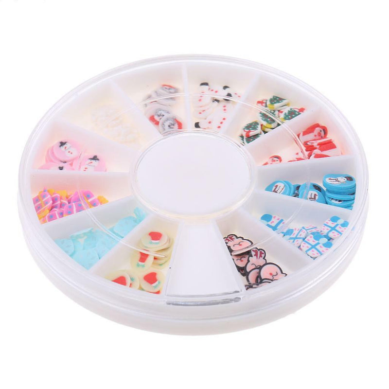 12 Styles Wheels Acrylic Mixed Slices Nail Art Tips DIY Decoration Flatbacks