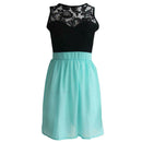 Sexy Women Summer Chiffon Lace Fitted Sleeveless Party mini Dress M A