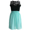 Sexy Women Summer Chiffon Lace Fitted Sleeveless Party mini Dress M A#S