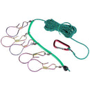 5m Braided Rope Chain Stringer with 5 Stainless Steel Fishing Locks Buckles