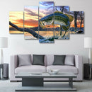 Modern Canvas Wall Art of Jumping   for your Living Room -5 Panel Size L