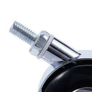 8mm Threaded Stem 50mm Dual Wheel Metal Frame Rotatable Caster Black Y5Q3