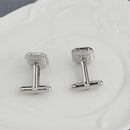 1 Pair Fashion Diamond Colorful Glass Cufflinks Cuff Links Womens Mens DressX5U2