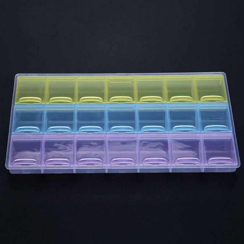 21 Grids Weekly Pills Storage Box Candy Sundries Container Home Organizer A