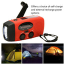 Hand Crank Emergency Solar Radio Phone Charger LED Flashlight for Survival Black