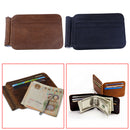 Black Men's Leather Wallet Cowhide Money Clip Credit Card Holder Purse