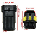 10 Kits Set 3 Pins Way Car Super seal Waterproof Electrical Wire Connector Plug