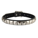 Punk Rivet Clavicle Chain Choker Black Leather Statement Collar Necklace