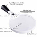 LED Magnifier 5.5inch Extra Large Handheld 2X 4X 25X Magnifying Glass Loop Loupe