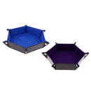 Double Side Dice Tray PU Leather Hexagon Tray Holder for Dungeons&Dragons A