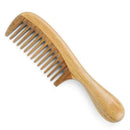 Handmade Natural Green Sandalwood Hair Combs - Anti-Static Sandalwood Scent