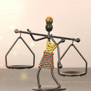 Metal Sculpture Candle Holder Decorative Candlestick for Christmas Decor-C