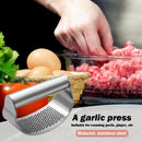 Stainless Steel Curved Garlic Press Crusher Manual Ginger Mincing Masher
