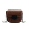 Casual Crocodile Leather Crossbody Bag Women Chain Shoulder Handbag (Brown)