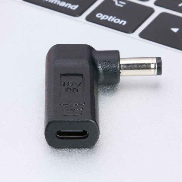 90 Degree USB3.1 USB-C Type-C Female to 5.5 x 2.1mm DC Male Plug Adapter 18V-20V