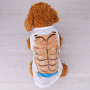 Pet Dogs Funny Cute Muscle Print White Bikini Beach T-Shirt Vest Clothes Size S