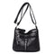 Daily Leather Mom Bag Multi-Pockets Women Shoulder Crossbody Bags (Black)