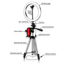 Tripod Phone Holder Clip With Led Ring Light Camera Photography Annular Lam