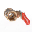 1/4'' Brass Ball Valve Male Threaded Shut-Off Drain PT Gas Air Fluid Red HandlME