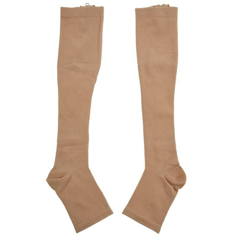 Increasing circulation Compression Knee Socks Leg Support Stockings Beige L