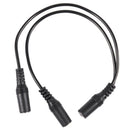28cm 3.5mm Female to Dual Jack Female Y Splitter Stereo Audio Cable Black