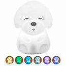 1X(Colorful Dog Led Night Light Animal Light Usb Rechargeable Silicone Soft