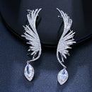 Feather Fashion Popular Luxury Iregular Geometry Earring Zirconia Pave Earr