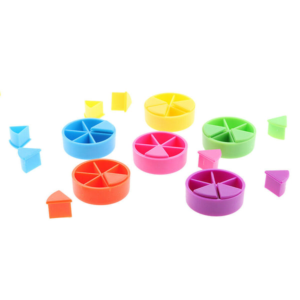 Pack of 42 Trivial Pursuit Game Pieces Pie Wedges for Math Fractions Game
