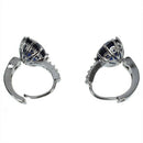 Women's Jewelry Rhinestone Round Shiny Earrings Sapphire Blue T4B8