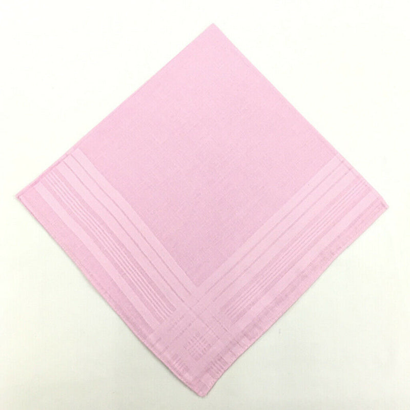 12x Classic 100% Cotton Plain Handkerchiefs Square Hankie Party Kerchiefs