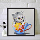 5D DIY Full Drill Diamond Painting Cup Cat Cross Stitch Embroidery Ornament