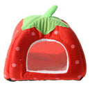 Soft Strawberry Pet Igloo Dog Cat Bed House Kennel Doggy Cushion Basket Red