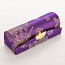 Retro Brocade Embroidered Flower Design Lipstick Case Hold Box with Mirror liau