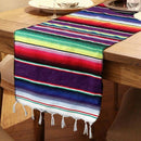 Mexican Serape Table Runner Fringe Cotton Tablecloth Fiesta Party Dinner De