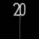 Rhinestone-Decorated Cake Topper for 20th Wedding Anniversary/Birthday Part