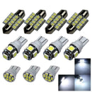 11Pcs/Set White LED Lights T10&31mm Dome Map&Tag Lamp Interior Package Kit O6A2
