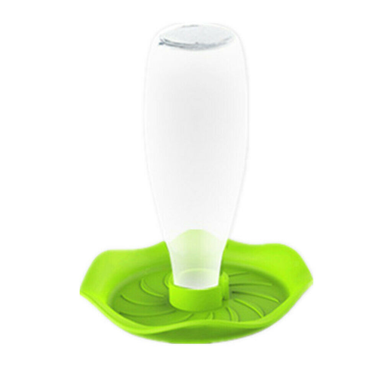 3x Reptile Pet Water Drinking Bottle Feed Frog Dispenser Bowl Feeder Green