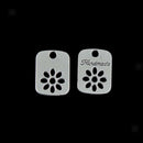 50 x Handmade Hollow Daisy Flower Rectangle DIY Making Charms
