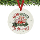Christmas Tree Pendant Santa Claus Hanging Wooden Decor Ornaments (Style 3) A
