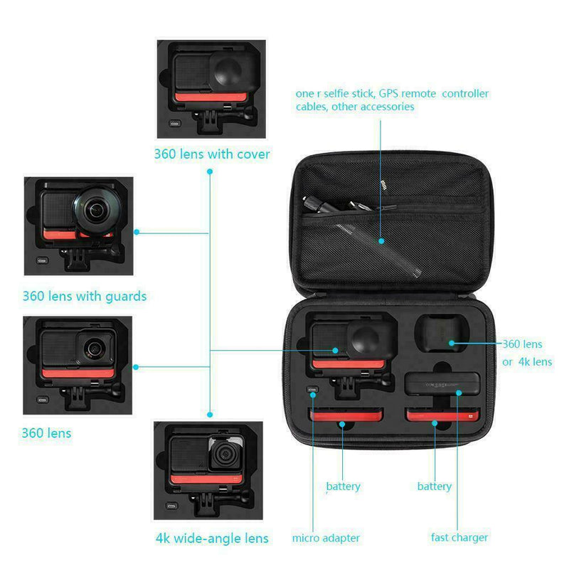 Insta360 ONE R Camera Bag Action camera Carrying Case Nylon Portable Bag S3V1