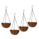 4Pcs Hanging Coconut Basket, Hanging Plant Pot Flower Holder, 10inch