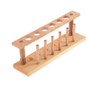 6 Holes Lab Wooden Test Tube Storage Holder Bracket Rack With Stand Sticks LJ