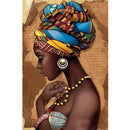 Full Round 5D Diy Diamond Painting "African Woman" Embroidery Cross Stitch