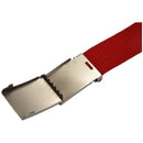 Unisex Plain Webbing Canvas Metal Buckle Belt Red
