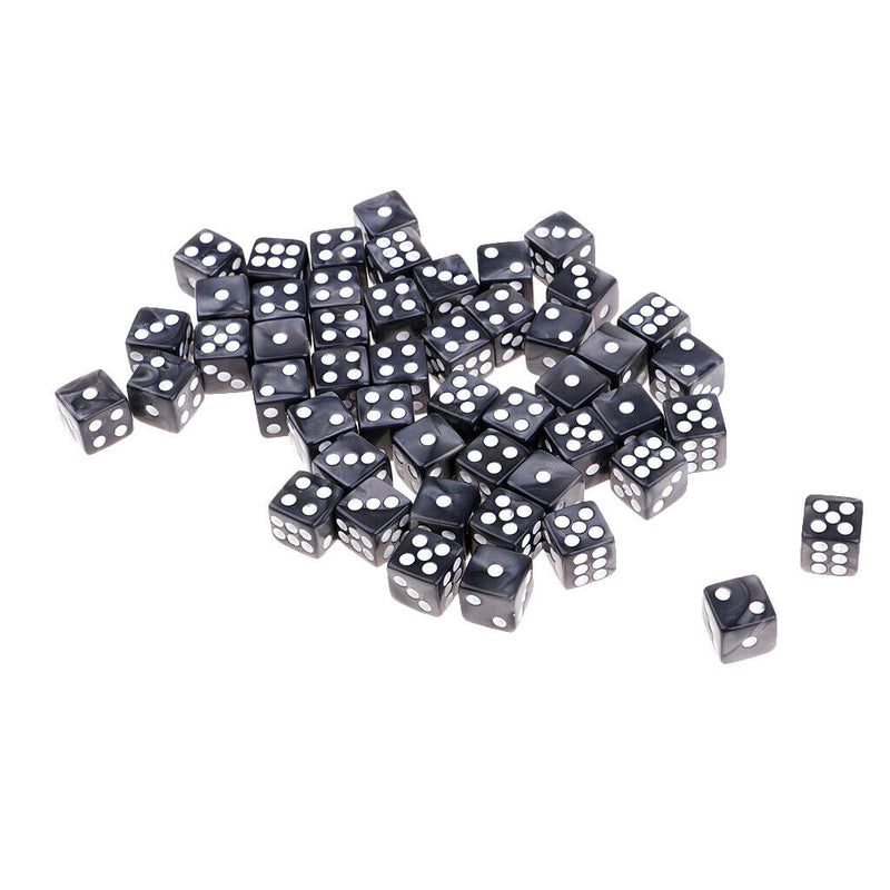50X 12mm 6 Sided D6 Dice Bundle For  Accessory Gray
