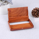 1pc Redwood Name Card Business Card Holder Handmade Box Storage id credit case U