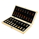 Handmade Folding Wooden Magnetic Chess Board Set with Extra 2 Queens, 39x39cm,