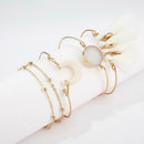 5pcs/set Tassel Shell Bracelet Boho Natural Stone  Bangles Women Jewelry A