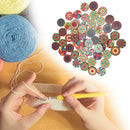 50pcs Flower Print Round Wooden Sewing Buttons DIY Knitting Clothes Decor