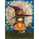 DIY Full Round Diamond Painting Little Witch Cat Wall Picture Rhinestone
